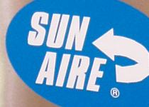 Close up view of Sun Aire logo